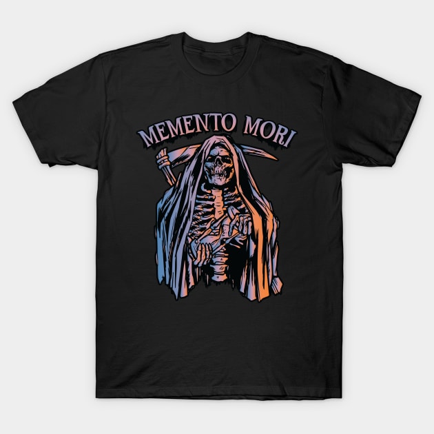 Skeleton Grim Reaper - Memento Mori T-Shirt by Graphic Duster